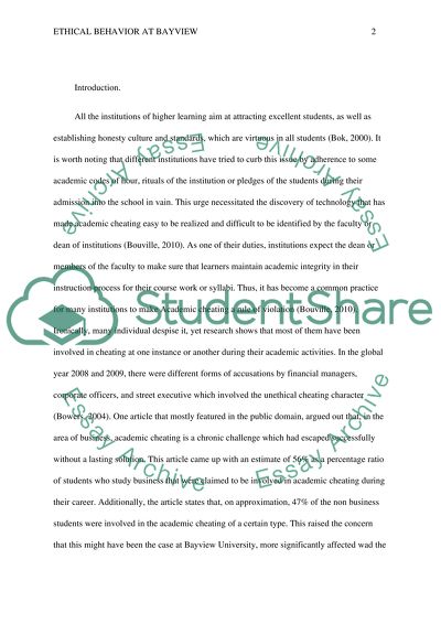 Ethical Behavior at Bayview