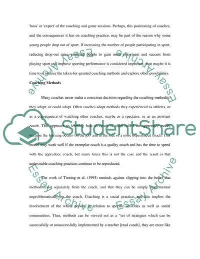 Coaching Principles and Practice