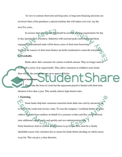 Short-Term Financing