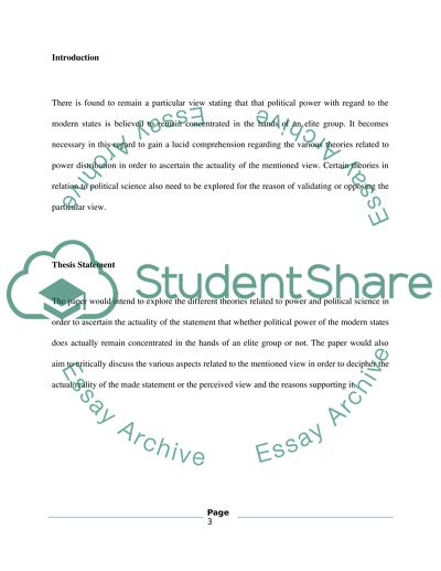 Political Power Is Concentrated in an Elite Group