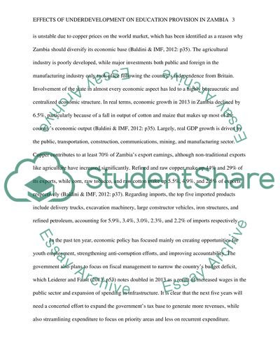 Effects of Underdevelopment on Education Provision in Zambia