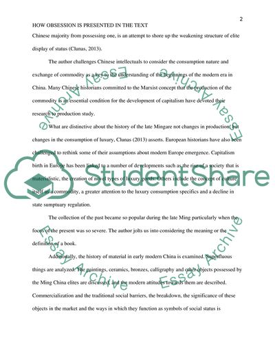 How Obsession Is Presented in the Text