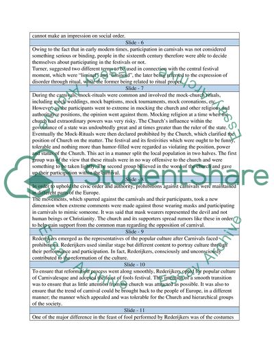 Carnivals and Carnivalesque