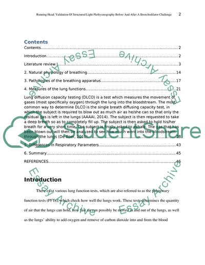 Validation of Structured Light Plethysmography before and after a Bronchodilator Challenge