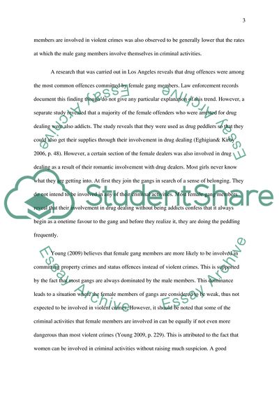 Role Played by Girls and Young Women in the Gang