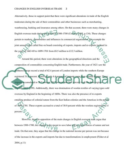 Changes in English Overseas Trade