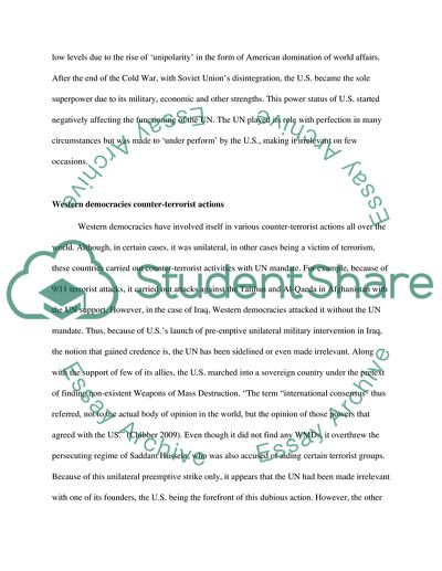 United Nations Positive Role in Counter-Terrorist Policies