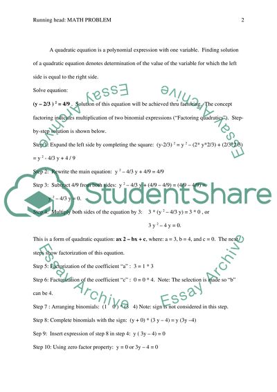 Solving Quadratic Equations Speech Or Presentation