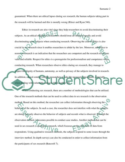 Why are ethics in sex research important