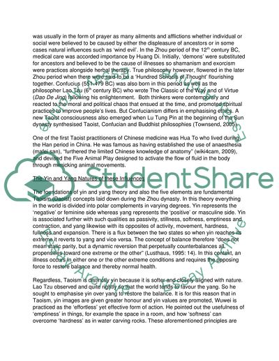 Varying Religious, Philosophical and Cultural Influences Underpinning the Chinese Medicine Paradigm