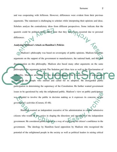 A Comparison of Hamiltons and Madisons Account of Republicanism and the Design of American Government