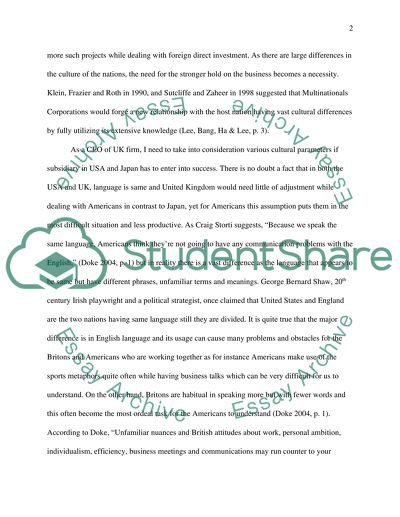 A Wide Difference Between the Cultures of USA and Japan