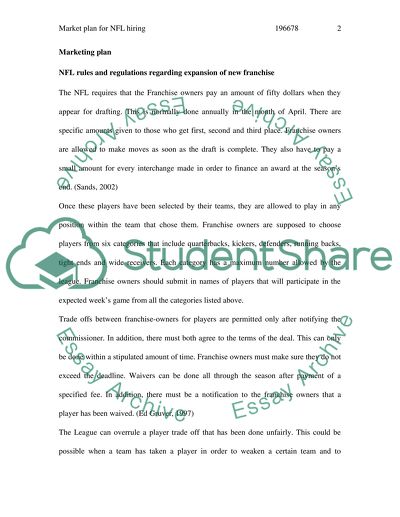 Market Plan for the National Football League Hiring