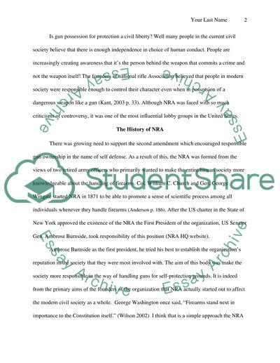 Performance of the National Rifle Association