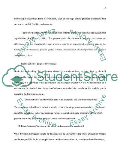 Educational Organization Evaluation Process