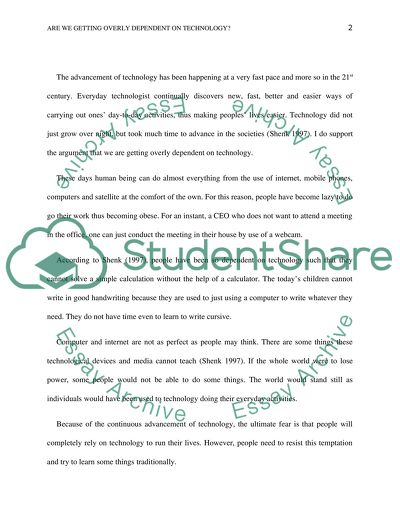 Are we getting overly dependant on technology