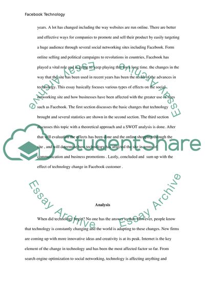 The Effect of Technology Change in Facebook Customer