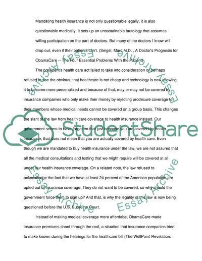 The Analysis of ObamaCare