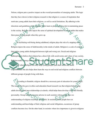 Anthropology: How Religious Studies Facilitate Well-being during Adulthood