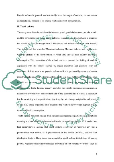 Popular Music, Popular Dance and the Consumption of Music Cultures