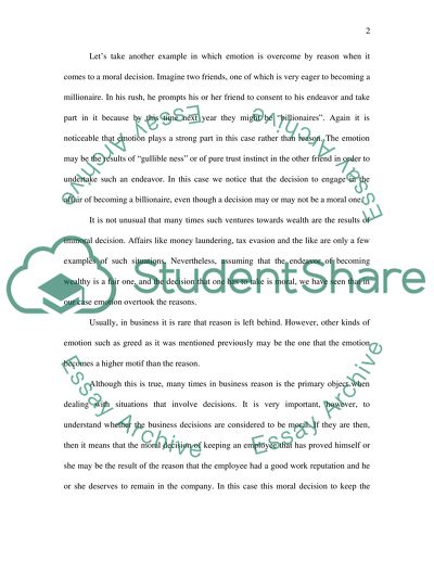 Are Reason and Emotion Equally Necessary in Justifying Moral Decisions
