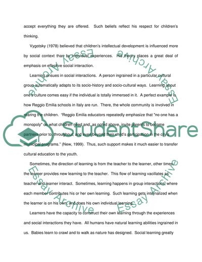 Developmental Psychological Perspectives on Young Childrens Learning