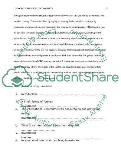 Foreign Direct Investment Disputes