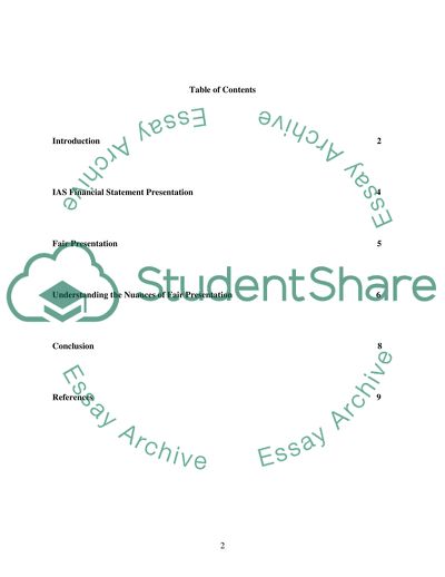 Correct Use of International Accounting Standards as a Premise of Fair Financial Statements