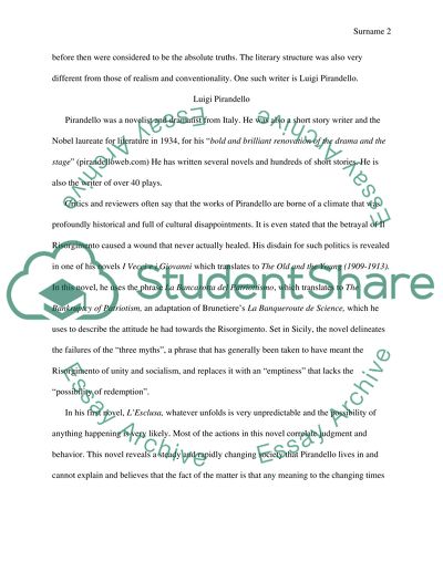 Western Literature Modernist Period