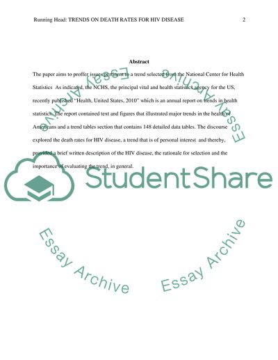 Trends on death rates for HIV Disease