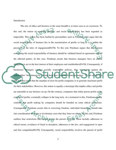 Social Responsibility - Profit and Ethics