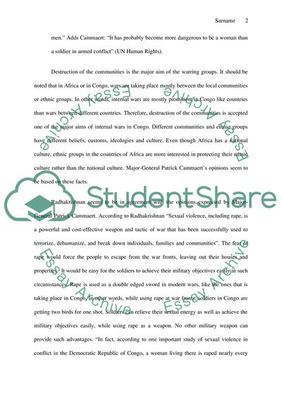 Rape in the Congo and Why Is It Being Used as a Weapon of War