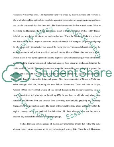 The Origins and Evolution of Long-term Separatists, and Ethnic and Nationalistic Terrorism