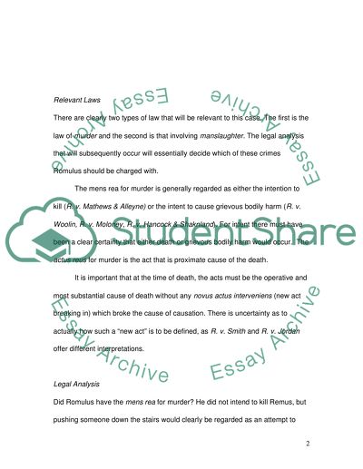 The Liability of the Deaths of Remus and Agrippa