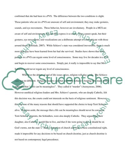 To Live or Not To Live: The Terri Schiavo Debate