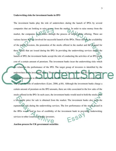 Underwriting: Equity and dept