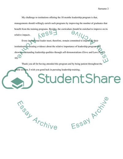 The Role of Quality Leadership Program