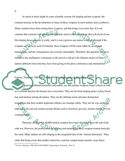 A Constant Increase of Nuclear Weapons