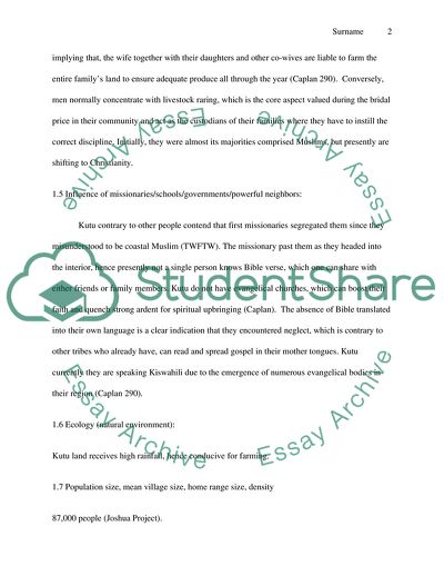 Ethnography of the Bantu Language: Kutu