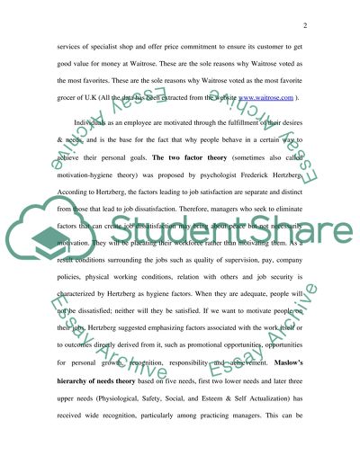 Waitrose and Its Organizational Behaviour Structure