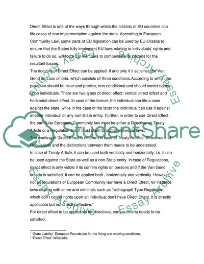 State Liability and Direct Effect