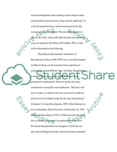 The Chinese Revolution as Inspired by Marxist Theory