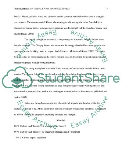 Materials and manufacture 2