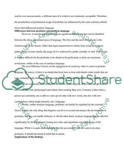 Profane and anodyne language