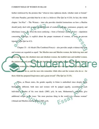 Current Role of Women in Islam