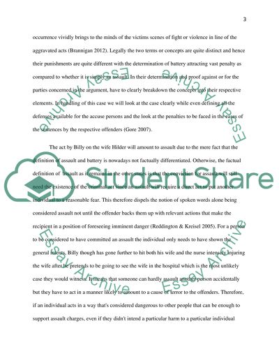 Penalties and Punishments for the Crimes of Assault
