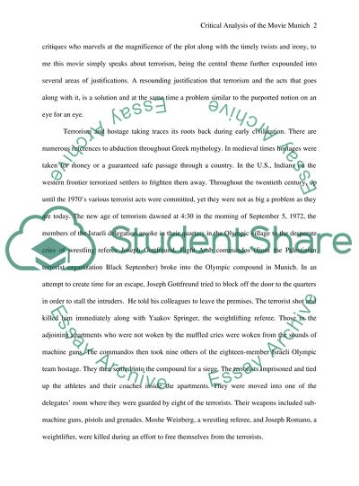 Critical Analysis of the Movie Munich