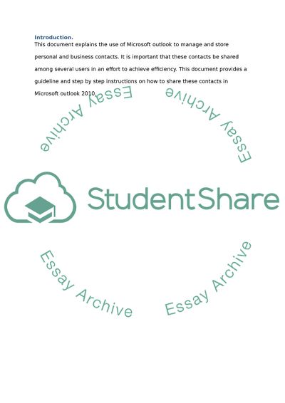 The Use of Microsoft Outlook