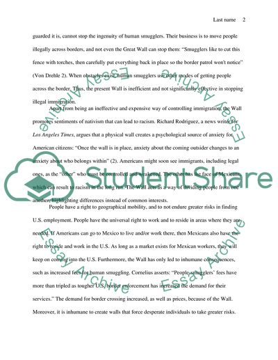 Against the Great Wall of America: Inefficient, Ineffective, and Inhumane