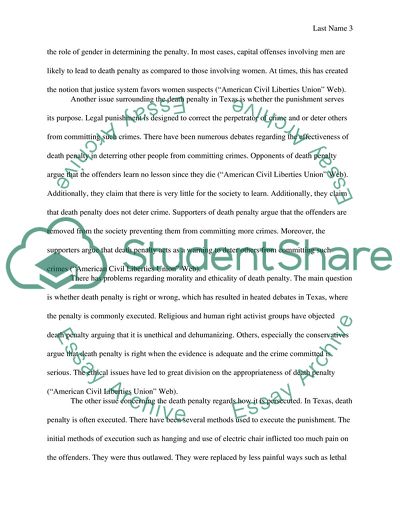 Texas and The Death Penalty